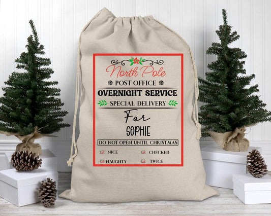 North Pole Post Office Special Delivery Santa Sack