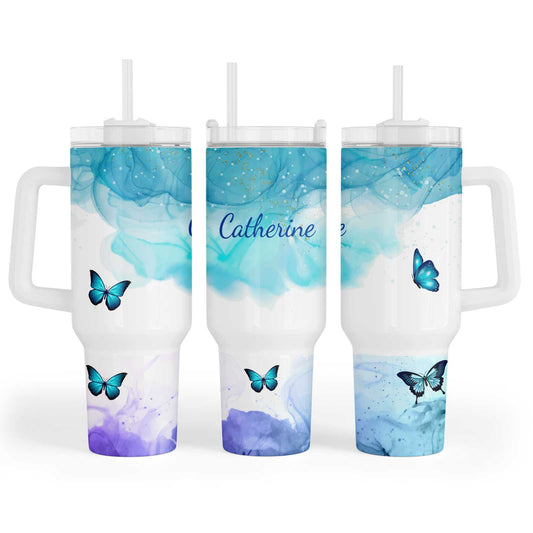 Personalised Blue Butterfly - 40oz Maxi Cup