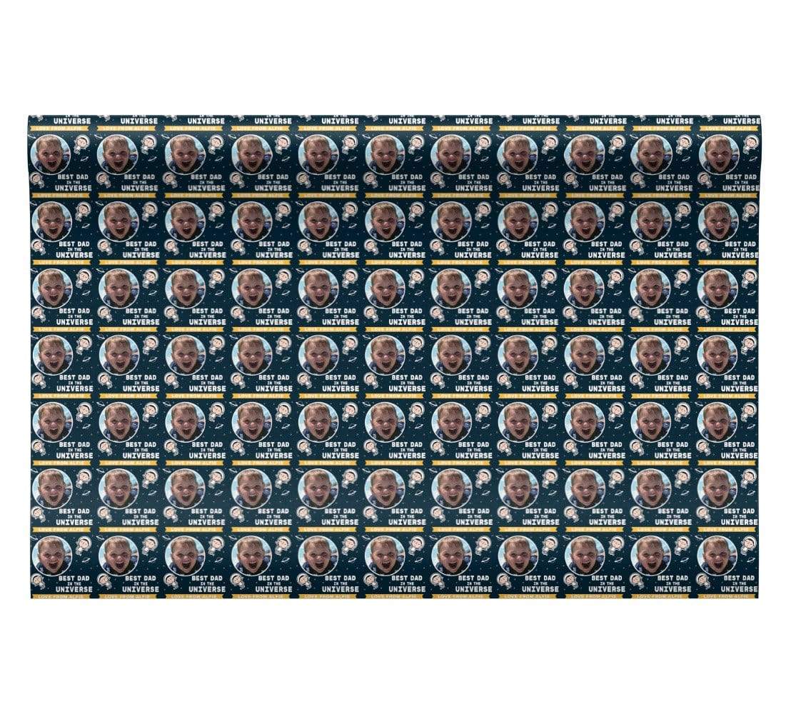 Best Dad In The Universe Personalised Wrapping Paper