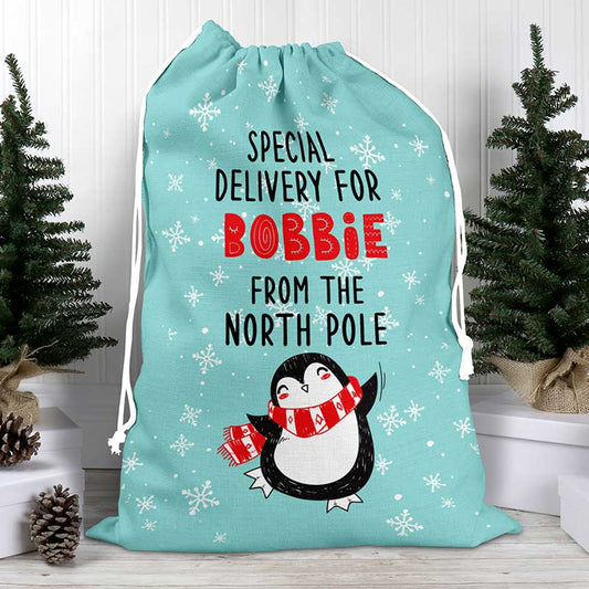 Delivery From The North Pole Personalised Santa Sack