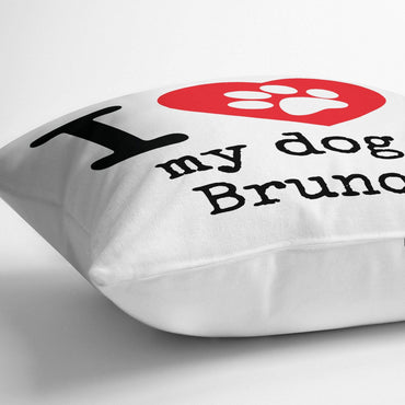 I Love My Dog Personalised Cushion