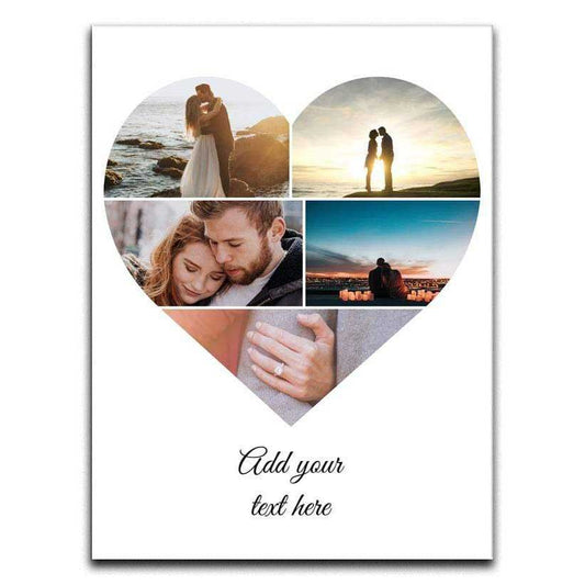 Love Heart Personalised Photo Collage Canvas