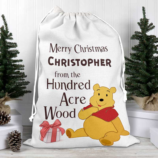 Merry Christmas From The Hundred Acre Wood Personalised Santa Sack