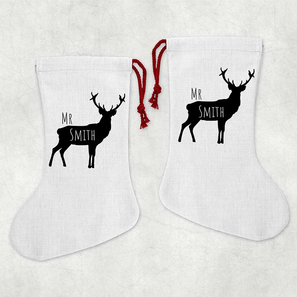 Mr or Mrs Reindeer Personalised Stocking