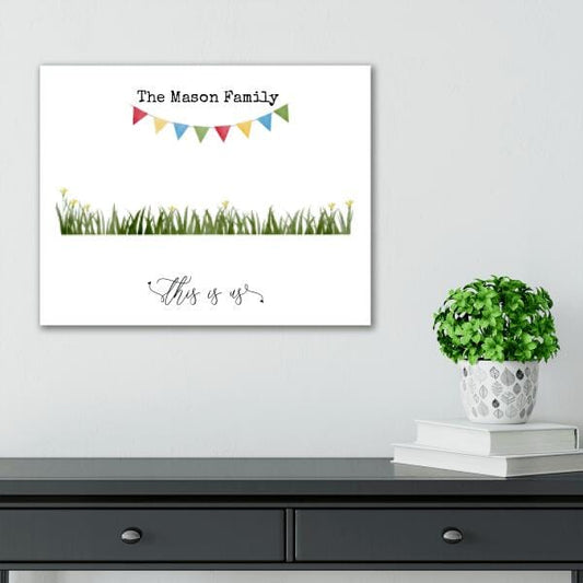 Our Family Wellington Boots Canvas Print