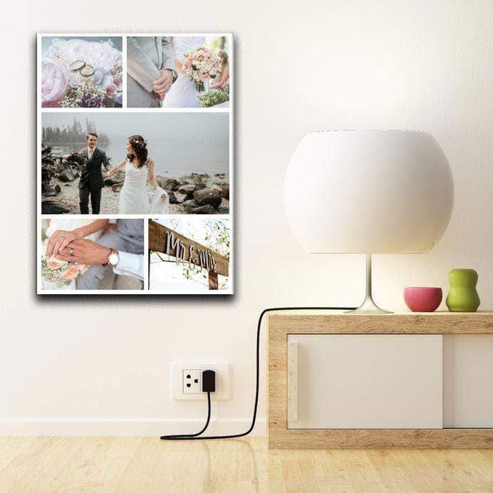 Portrait Personalised 5 Photo Collage Canvas