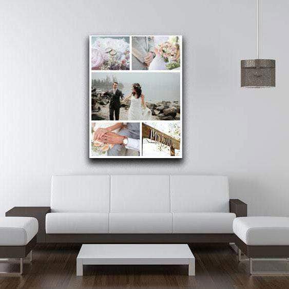 Portrait Personalised 5 Photo Collage Canvas
