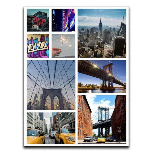 Portrait Personalised 9 Photo Collage Canvas