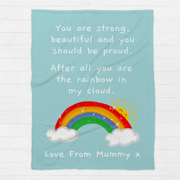 Rainbow In My Cloud Personalised Blanket