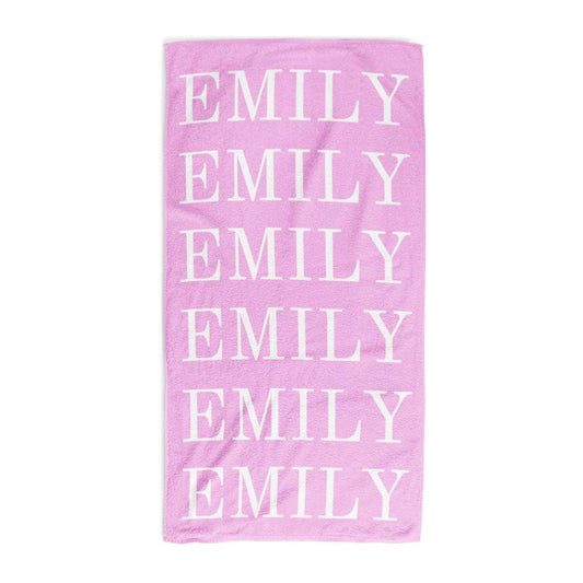 Repeating Name Personalised Towel