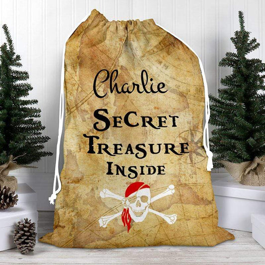 Secret Treasure Inside Personalised Santa Sack