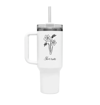 Birth Flower Personalised Maxi Cup