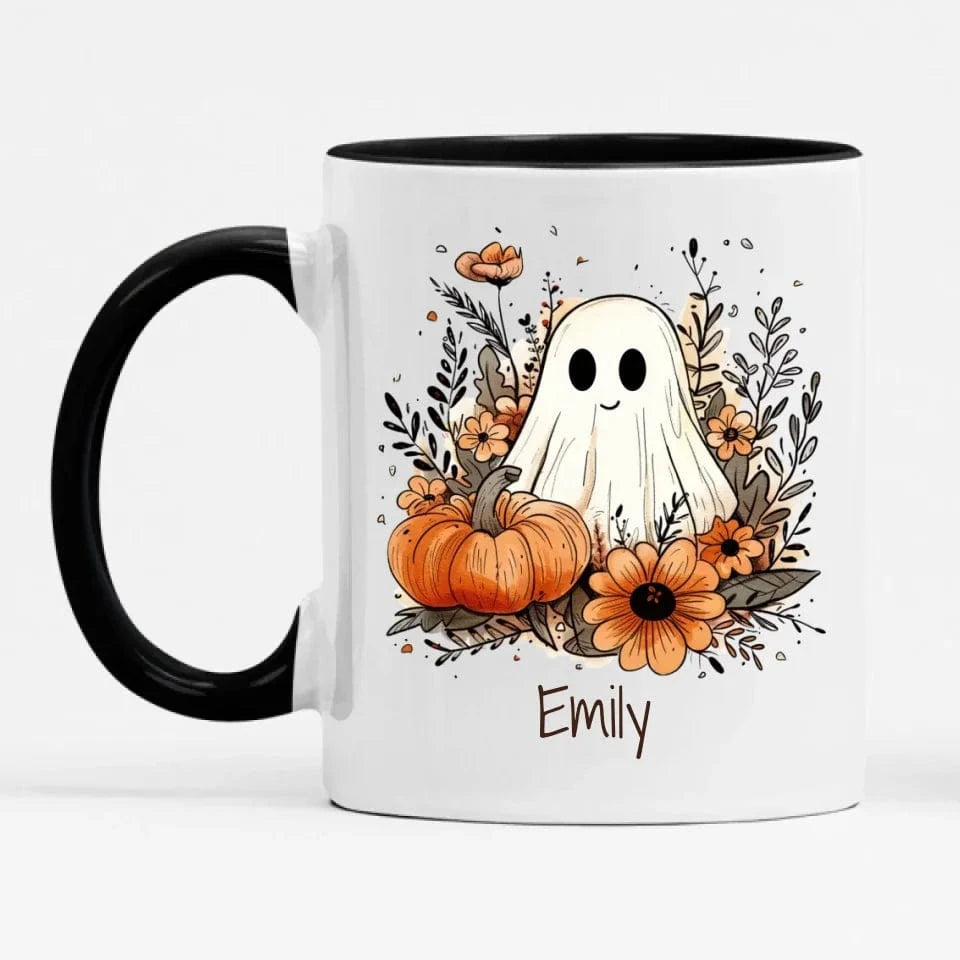 Cute Ghost & Pumpkin Personalised Mug