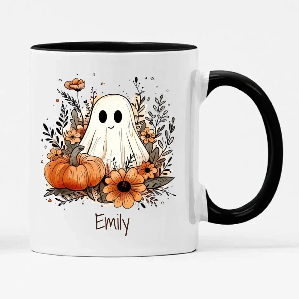 Cute Ghost & Pumpkin Personalised Mug