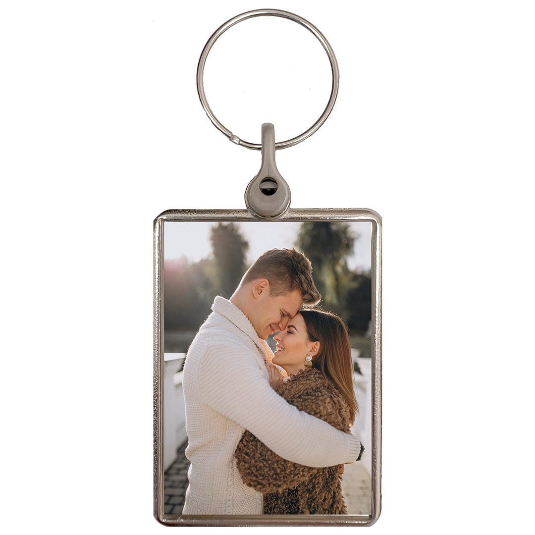 Photo Upload Crystal Dome Chrome Keyring