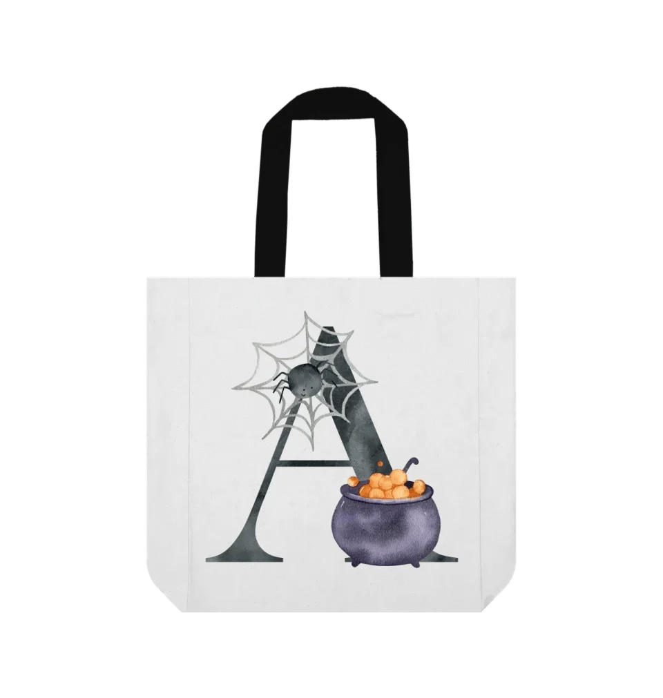 Watercolour Initial Halloween Tote Bag