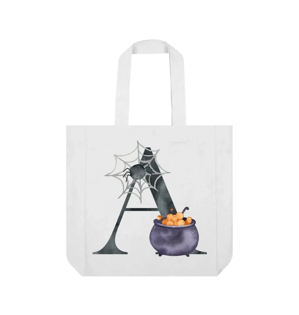 Watercolour Initial Halloween Tote Bag