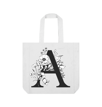 Wildflower Initial Tote Bag