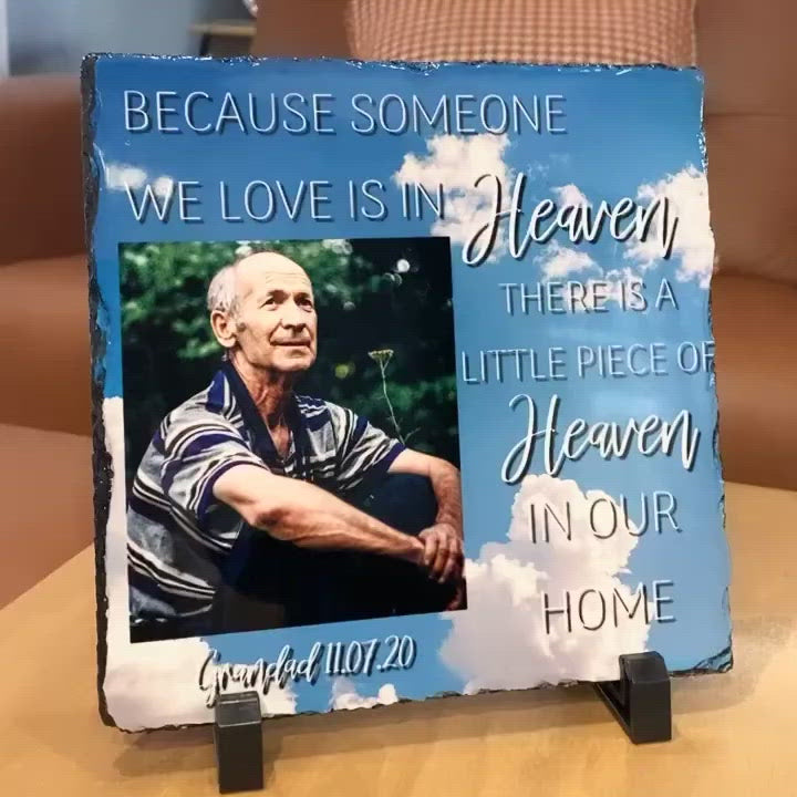 Piece of Heaven in Our Home Personalised Photo Slate