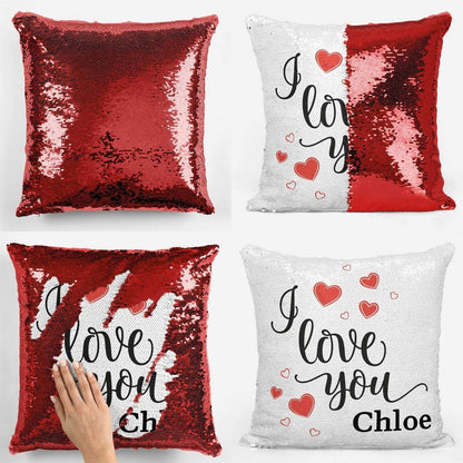 I Love You Sequin Magic Cushion