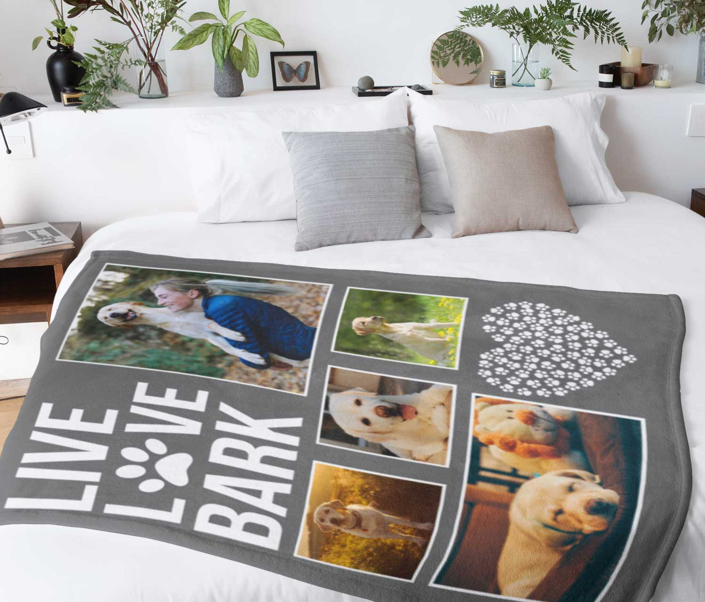 Live Love Bark Personalised Dog Blanket