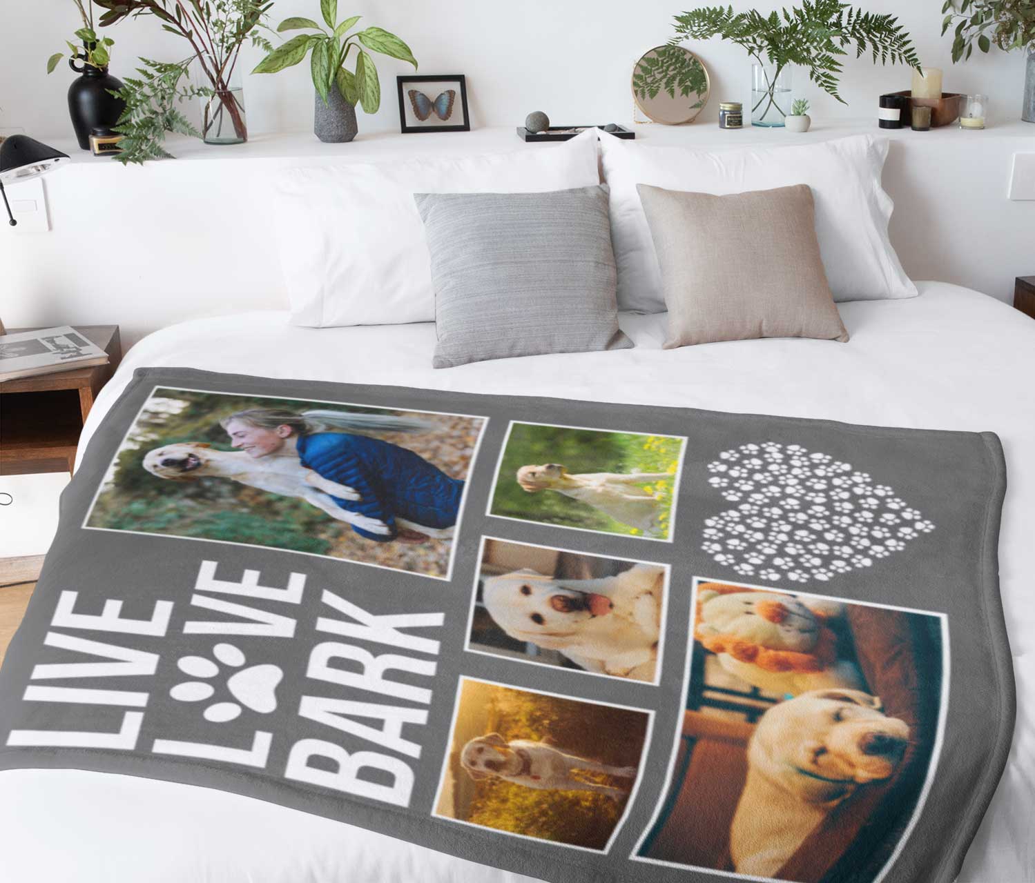 Live Love Bark Personalised Dog Blanket