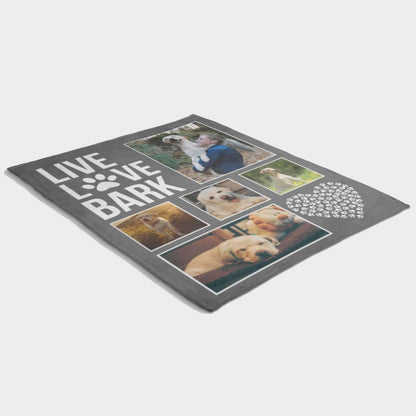 Live Love Bark Personalised Dog Blanket