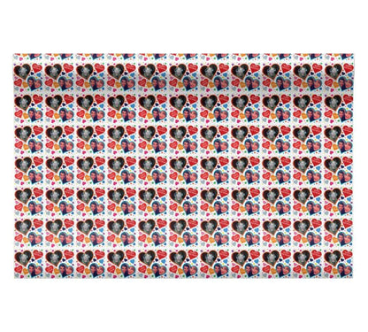 Love Heart Design Personalised Wrapping Paper