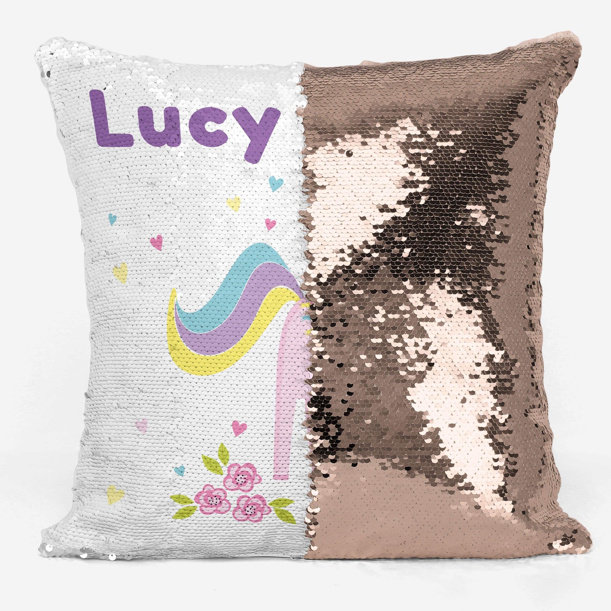 Personalised Believe Unicorn Sequin Magic Cushion