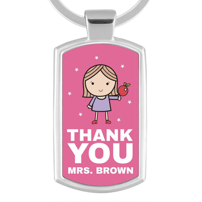 Personalised Pink Thank You Keyring