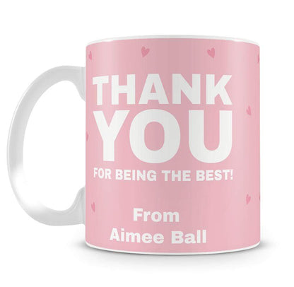 Personalised Pink Thank You Teacher Mug
