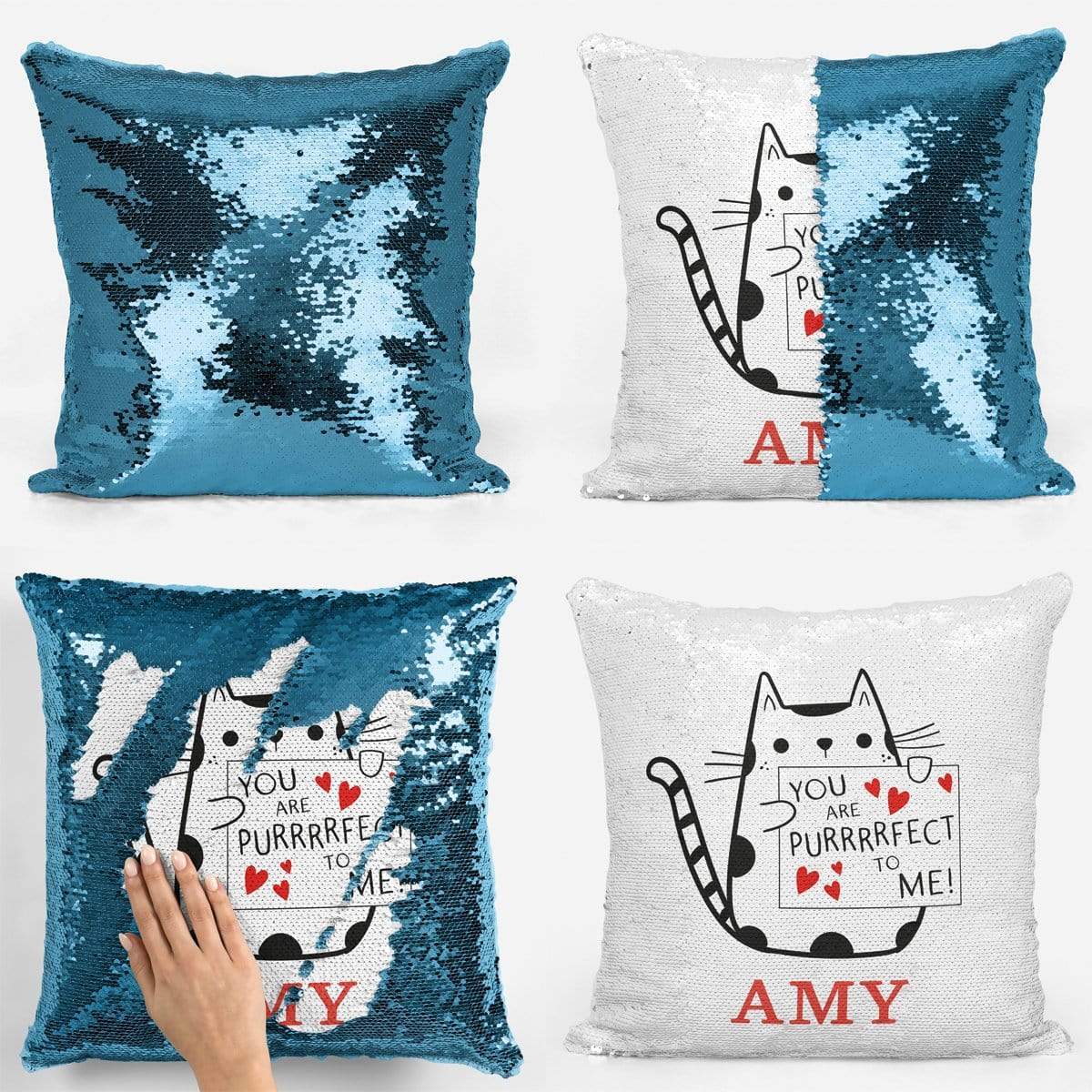 Purrfect to Me Sequin Magic Cushion