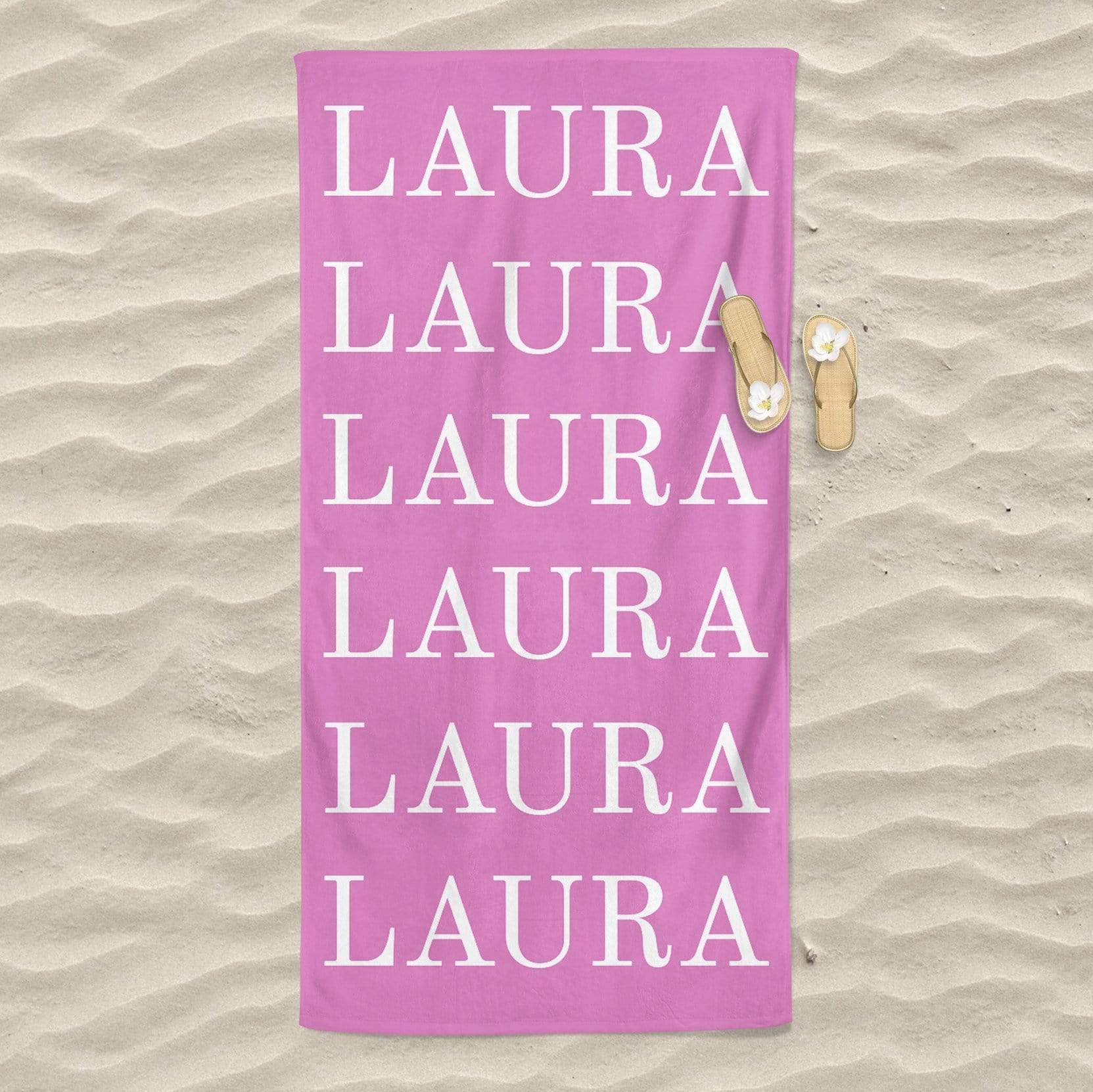 Repeating Name Personalised Towel