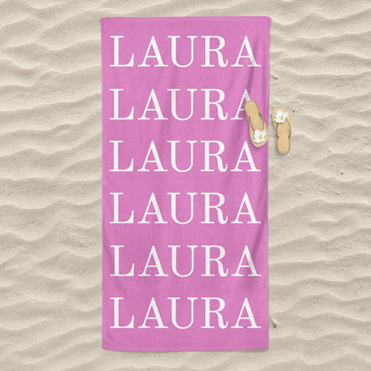 Repeating Name Personalised Towel